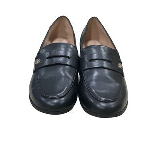 Womens Black Leather Bandolino Luisa Flat Loafers Shoes. Size 7.5. Excellent